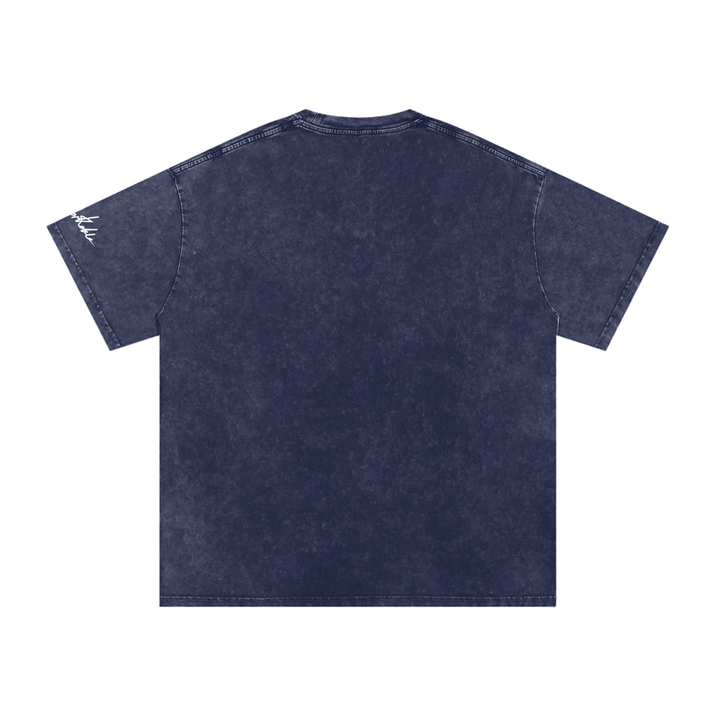 "Do not feed the pilgrims" Snow Washed Oversized Cotton T-Shirt