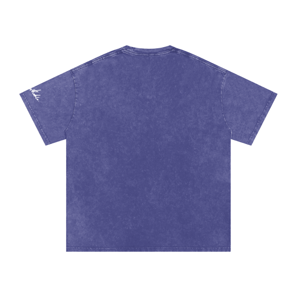 "Do not feed the pilgrims" Snow Washed Oversized Cotton T-Shirt